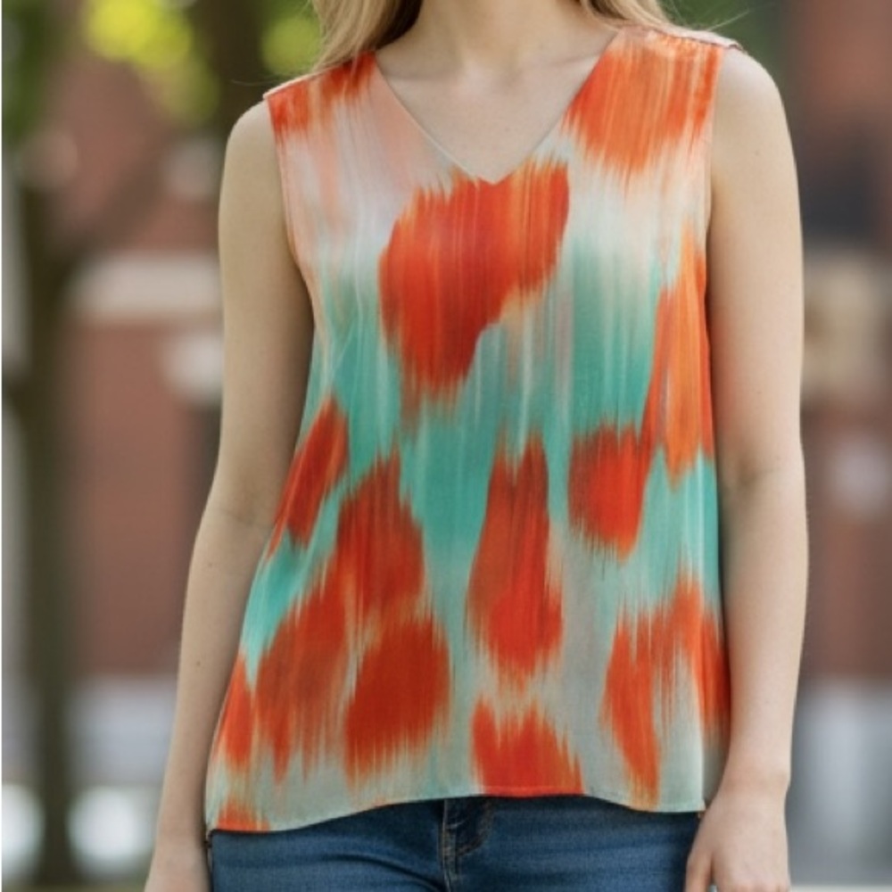 Mexx Colorful Sleeveless Blouse - Red and Green